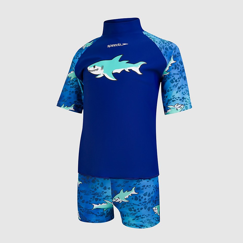 Infant Boys' Sun Protection Top and Short Blue
