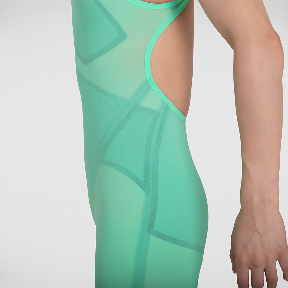 Damen Fastskin LZR Pure Valor Openback Kneeskin in Grün