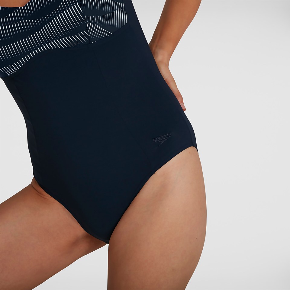 Damen ContourLustre Badeanzug mit Print in Marineblau