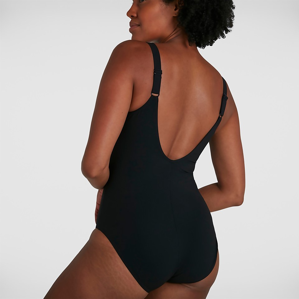 Damen ContourLustre Badeanzug mit Print in Schwarz