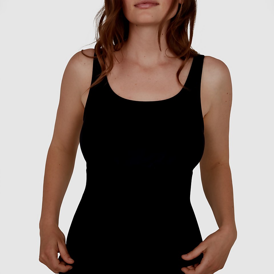 Solid Scoop Back Boyleg Tankini