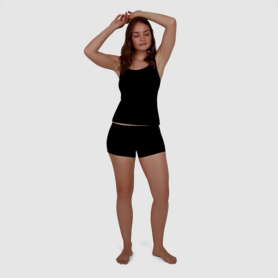 Solid Scoop Back Boyleg Tankini