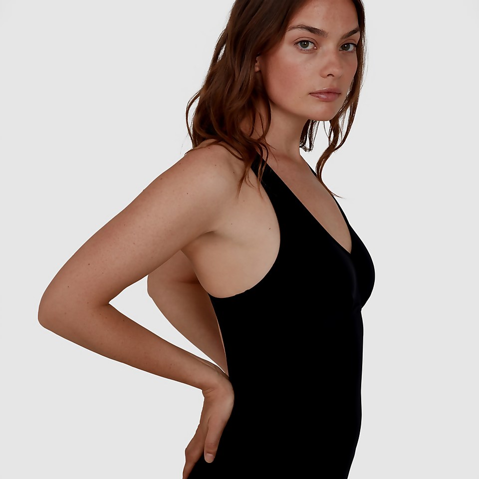 Solid Wrapover Legsuit Black