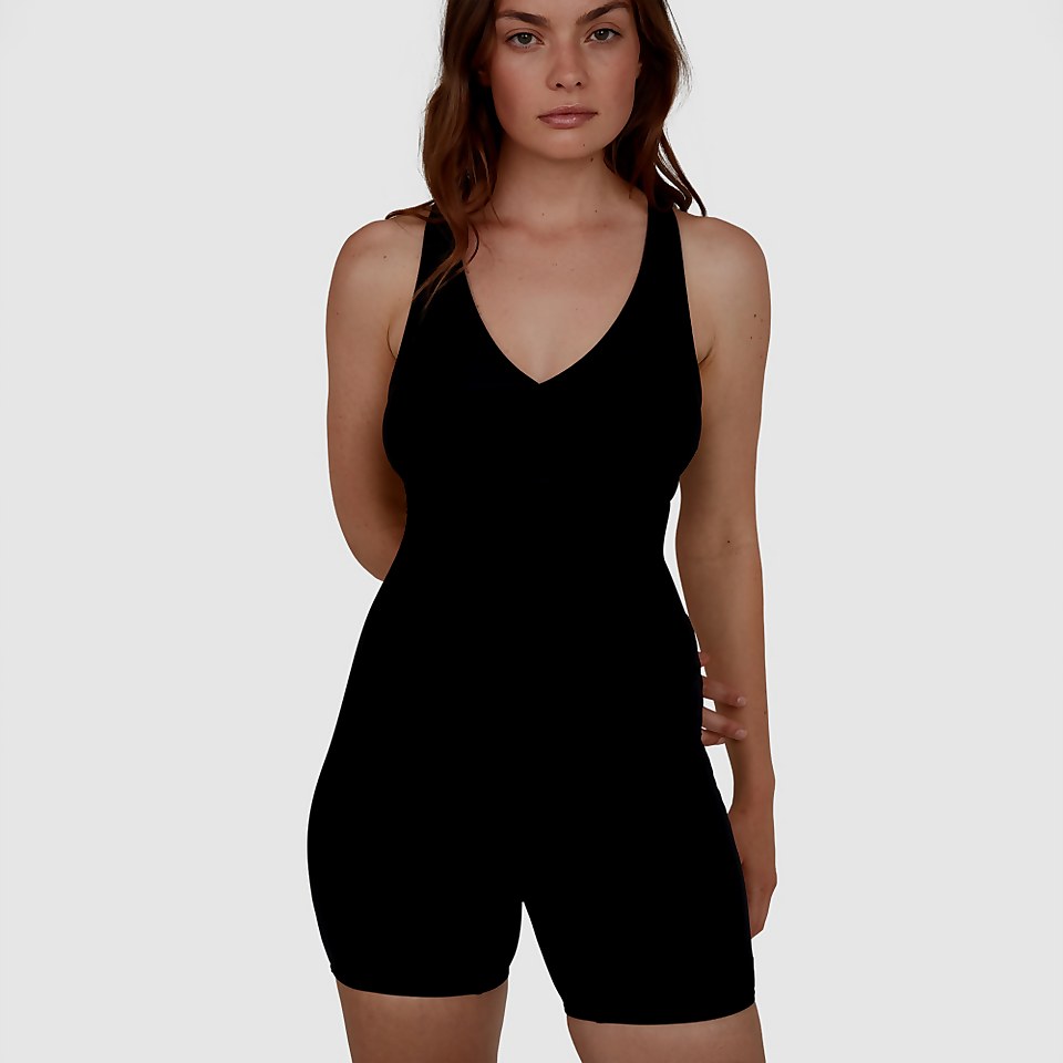 Solid Wrapover Legsuit Black