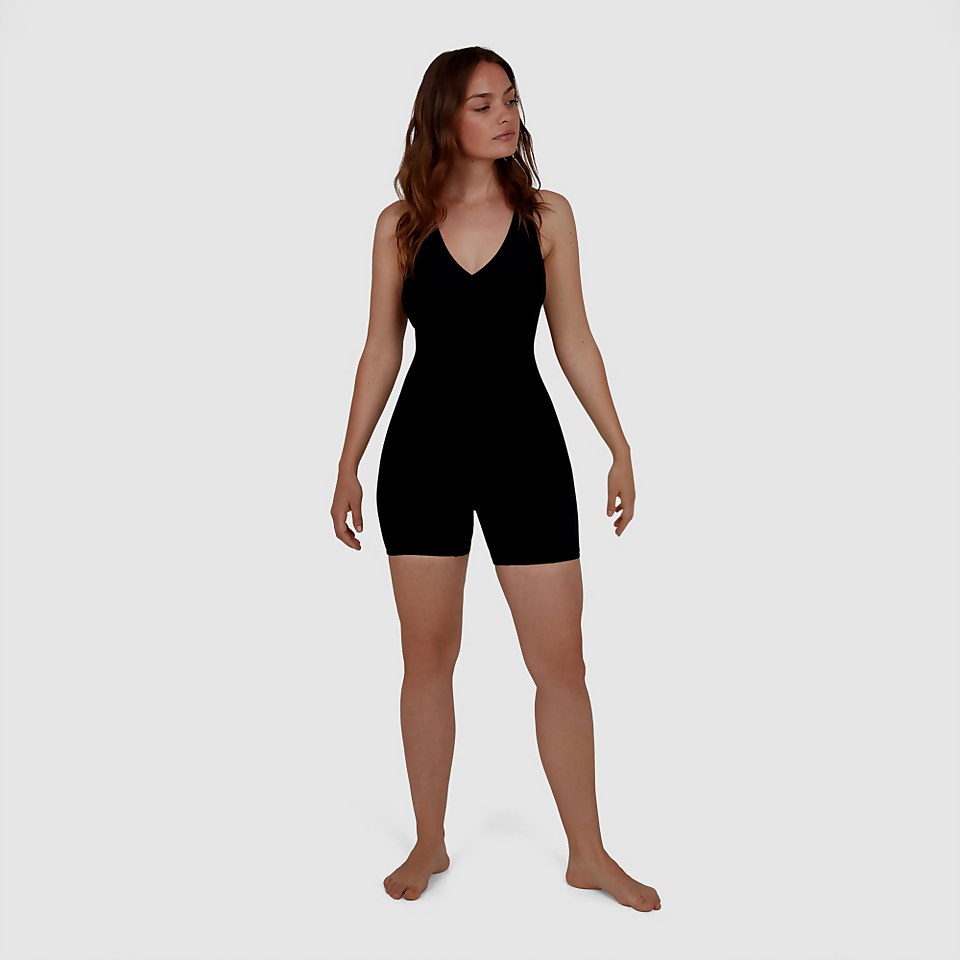 Solid Wrapover Legsuit Black