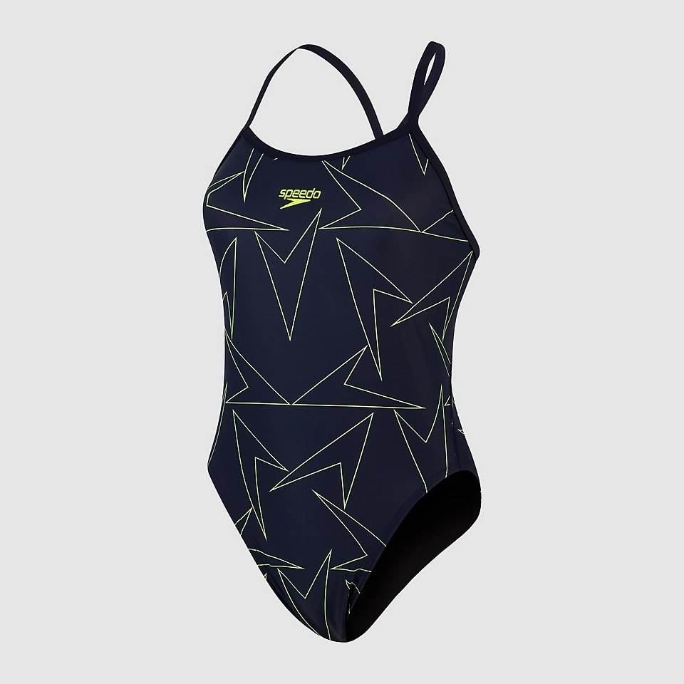 Women's Boomstar Allover Turnback Swimsuit Navy