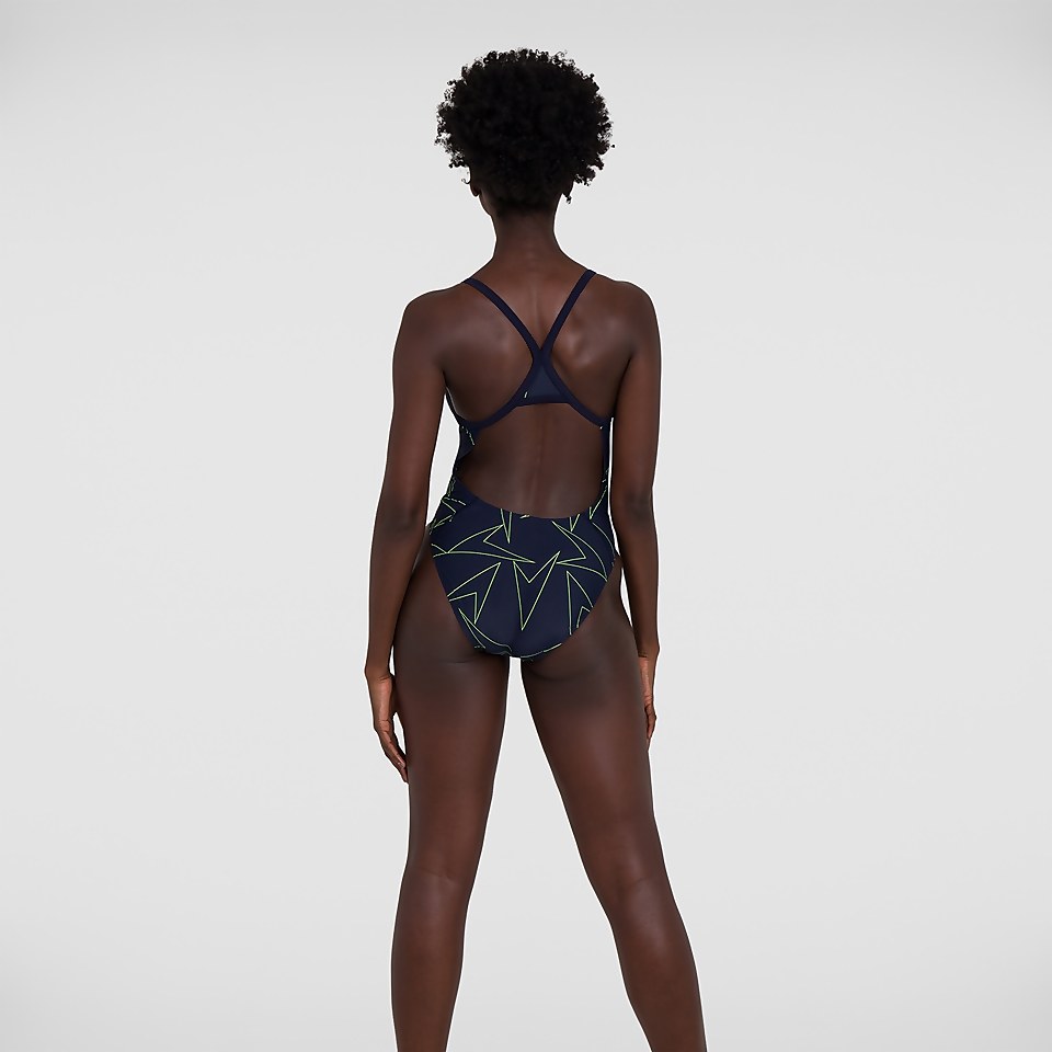 Women's Boomstar Allover Turnback Swimsuit Navy