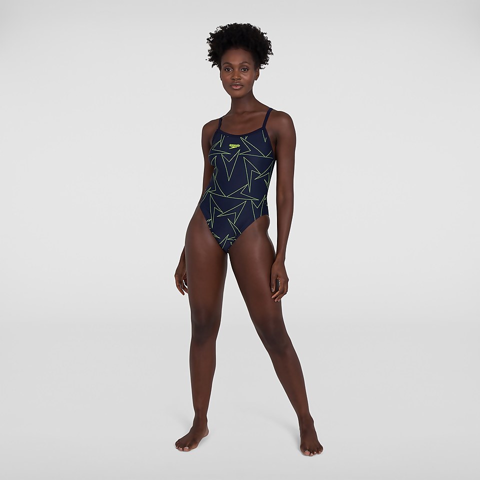 Women's Boomstar Allover Turnback Swimsuit Navy