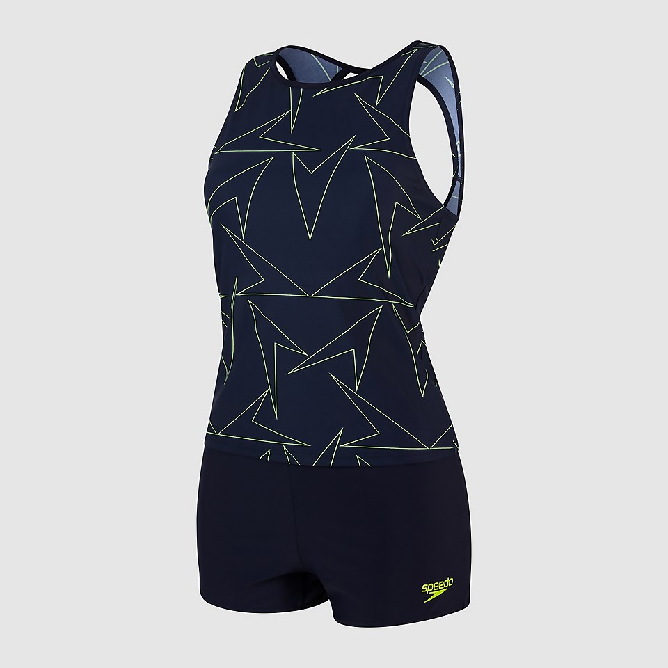 Women's Boomstar Allover Tankini Boyleg Short Navy