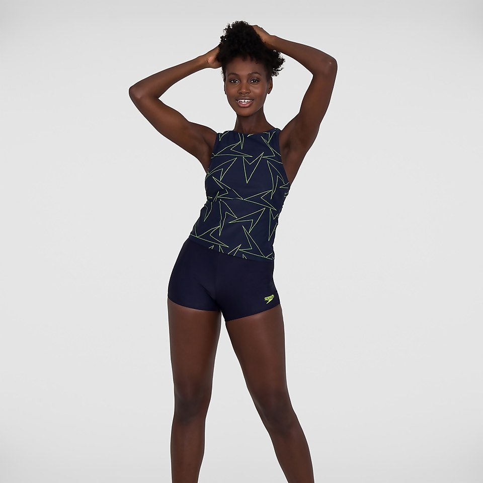 Women's Boomstar Allover Tankini Boyleg Short Navy