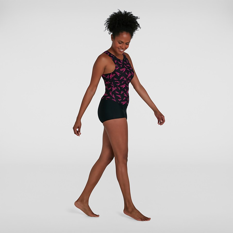 Women's Boom Logo Allover Tankini Black