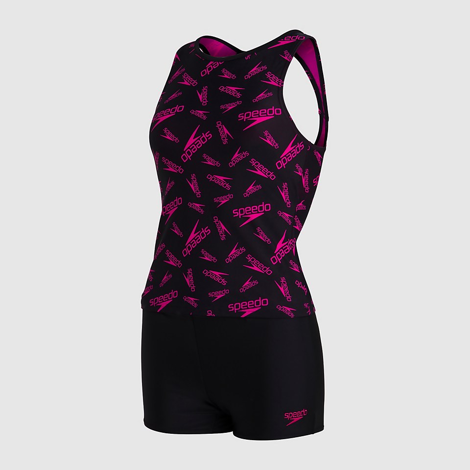 Women's Boom Logo Allover Tankini Black