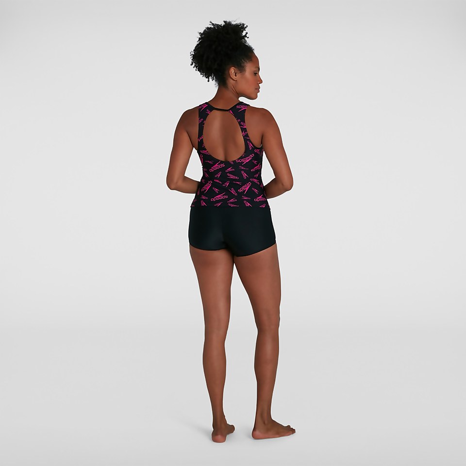 Women's Boom Logo Allover Tankini Black