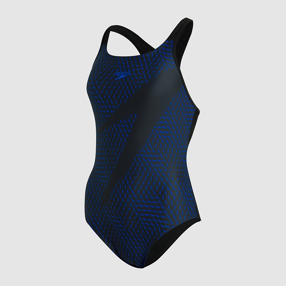 Women's Boom Logo Placement Racerback Swimsuit Black