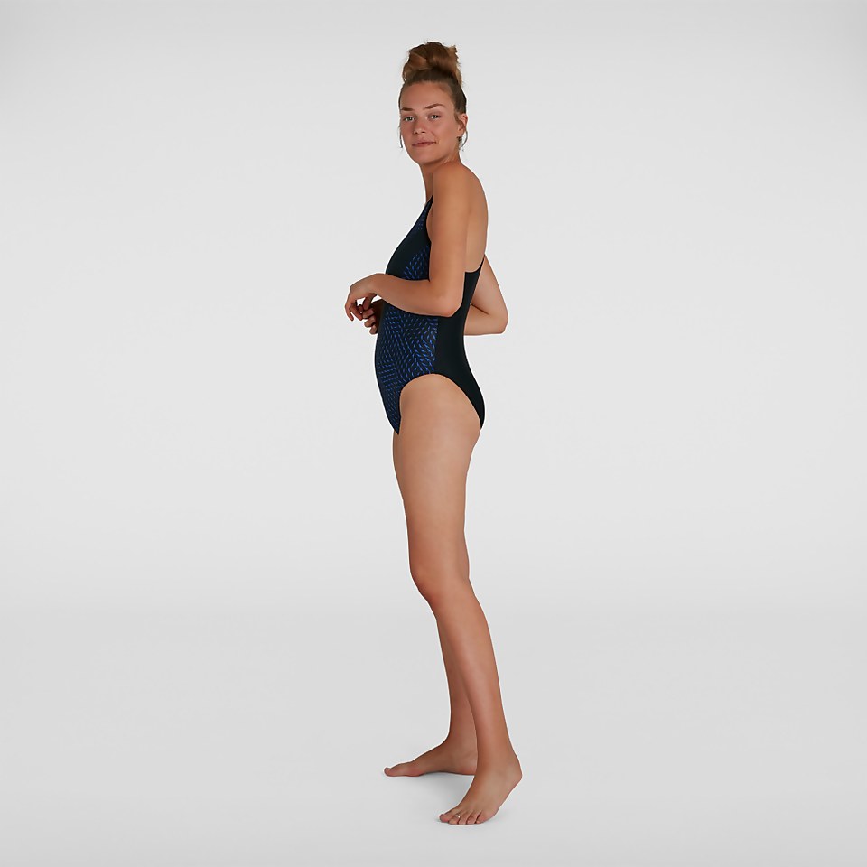 Women's Boom Logo Placement Racerback Swimsuit Black