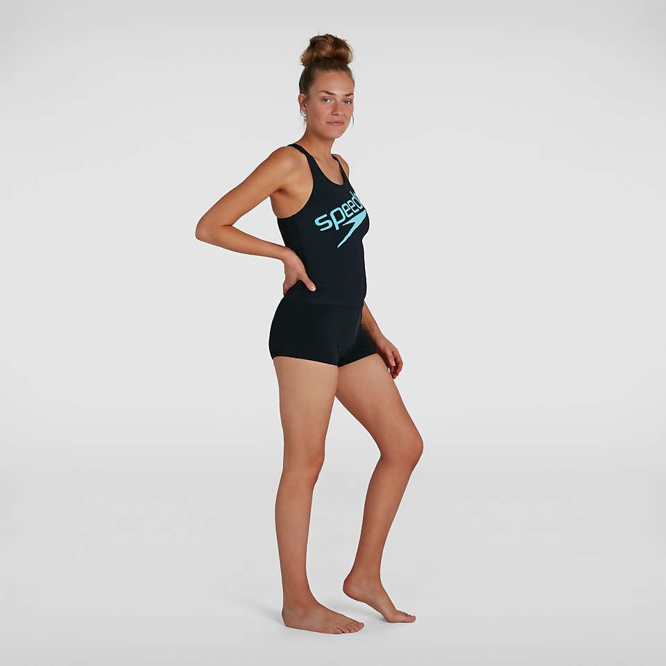 Damen Boom Logo Placement Tankini in Schwarz