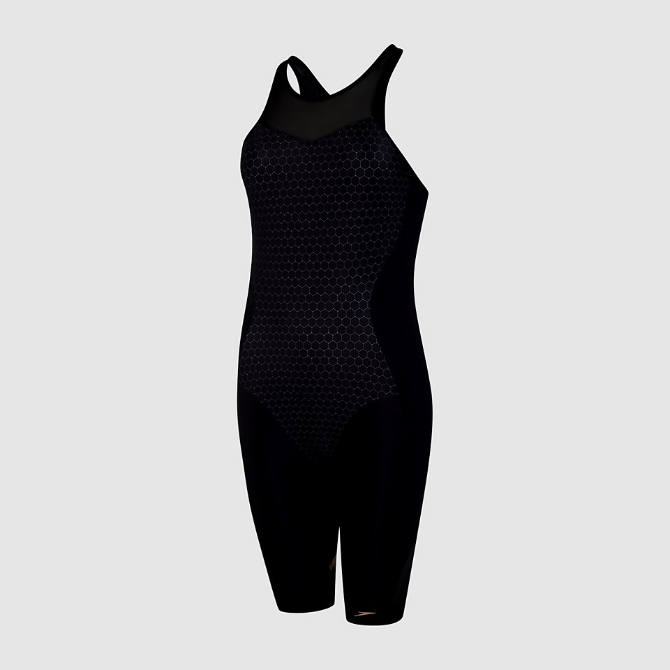 Hexagonal Mesh Panel Legsuit Black
