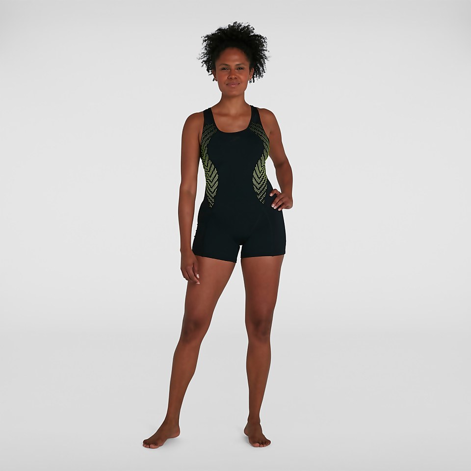 Women's Placement Racerback Legsuit Black