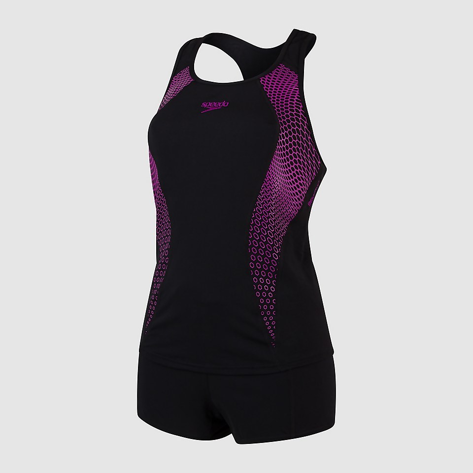 Women's Placement Racerback Boyleg Tankini Black