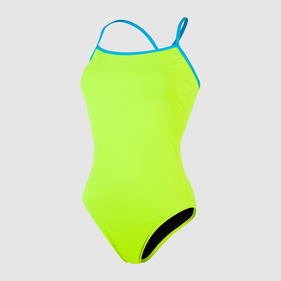 Women's Solid Tie-Back Swimsuit Yellow