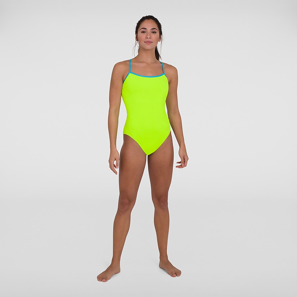 Women's Solid Tie-Back Swimsuit Yellow