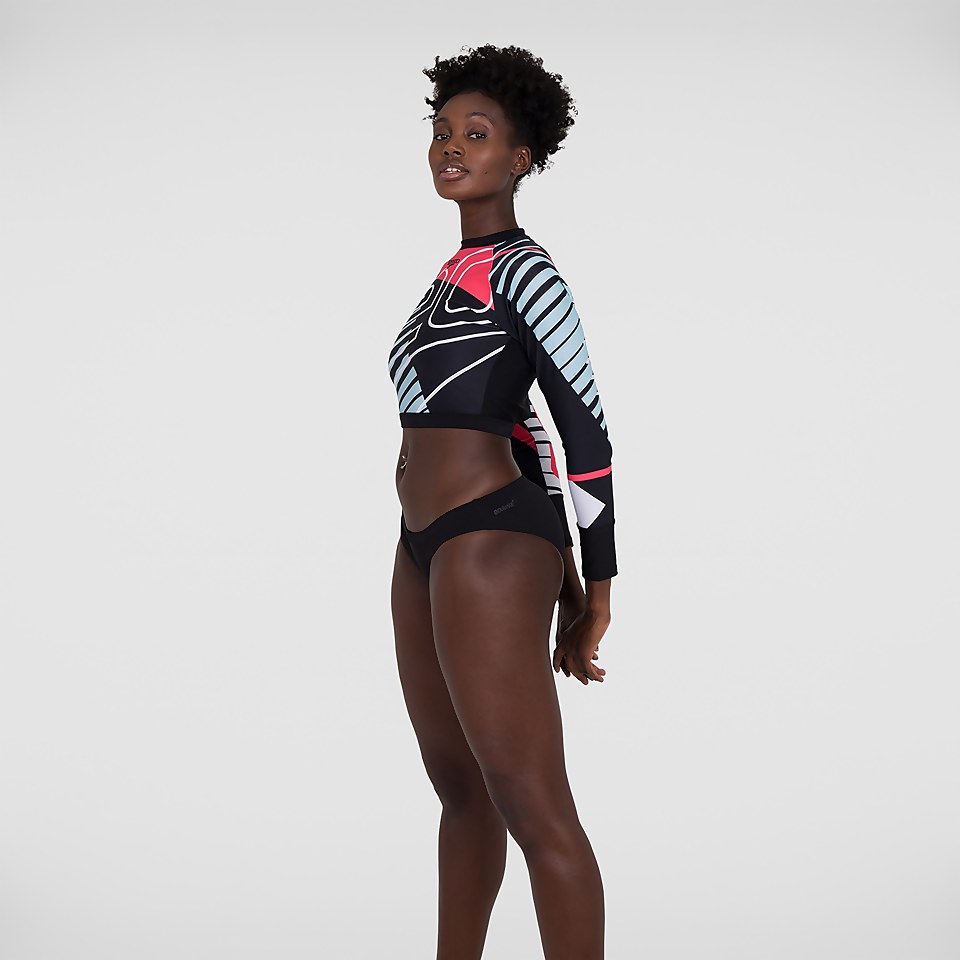 Placement Long Sleeve Wrap Back Top