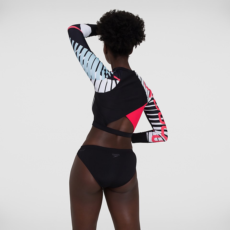 Placement Long Sleeve Wrap Back Top