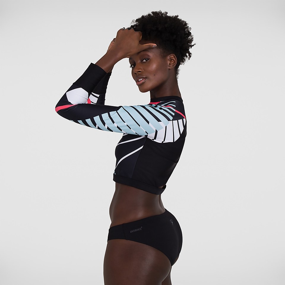 Placement Long Sleeve Wrap Back Top