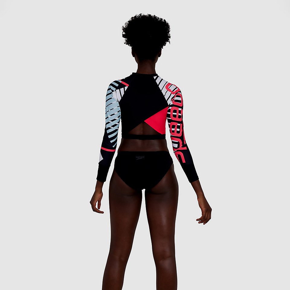 Placement Long Sleeve Wrap Back Top