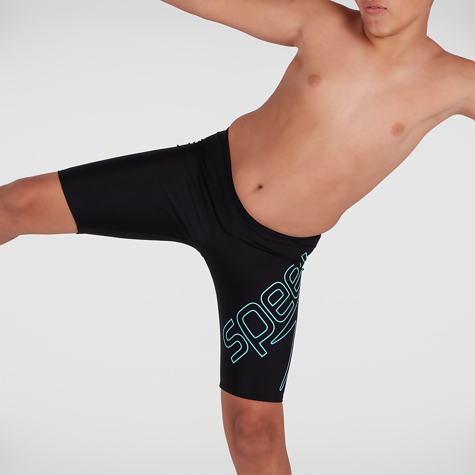 Jungen Boom Logo Placement Schwimmhose in Schwarz