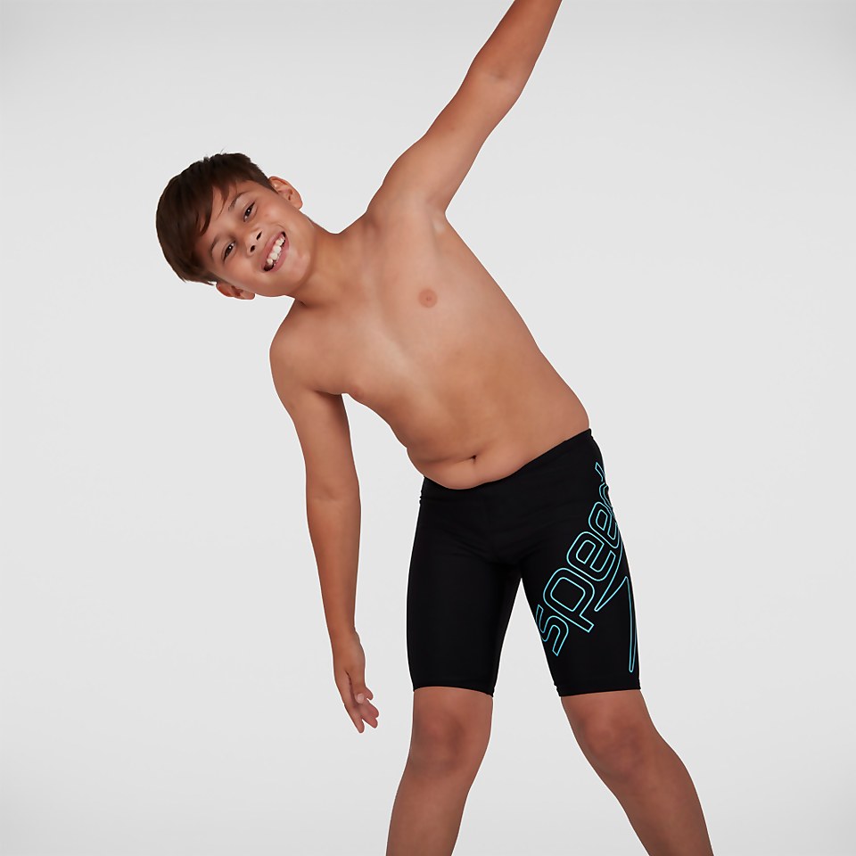 Jungen Boom Logo Placement Schwimmhose in Schwarz