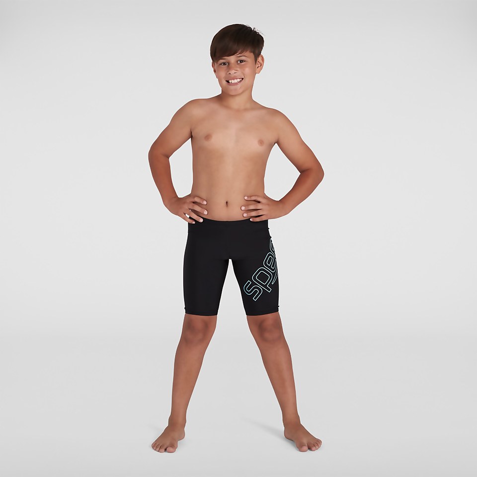 Jungen Boom Logo Placement Schwimmhose in Schwarz