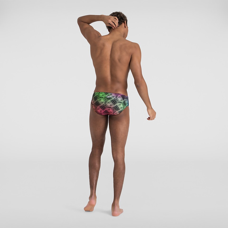 Herren 8 cm Allover Badehose in Schwarz