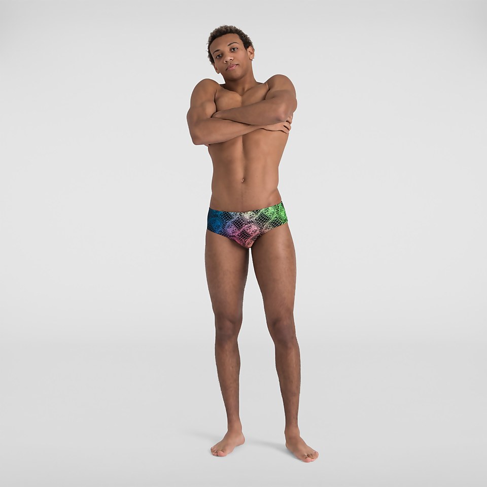 Herren 8 cm Allover Badehose in Schwarz
