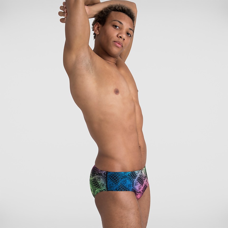 Herren 8 cm Allover Badehose in Schwarz