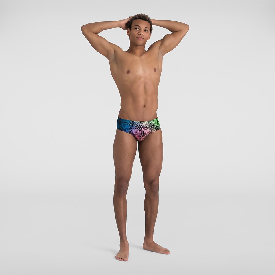 Herren 8 cm Allover Badehose in Schwarz