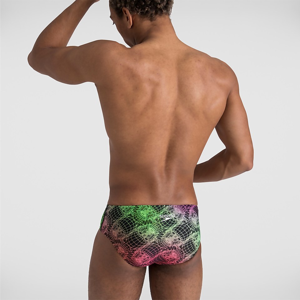 Herren 8 cm Allover Badehose in Schwarz