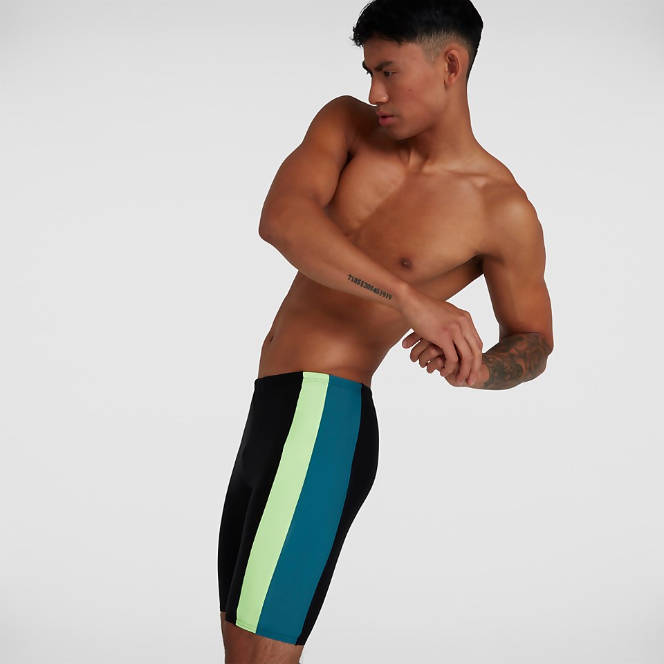 Herren Colourblock Schwimmhose in Schwarz
