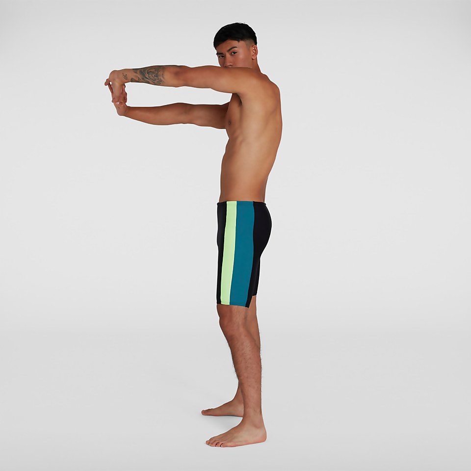 Herren Colourblock Schwimmhose in Schwarz