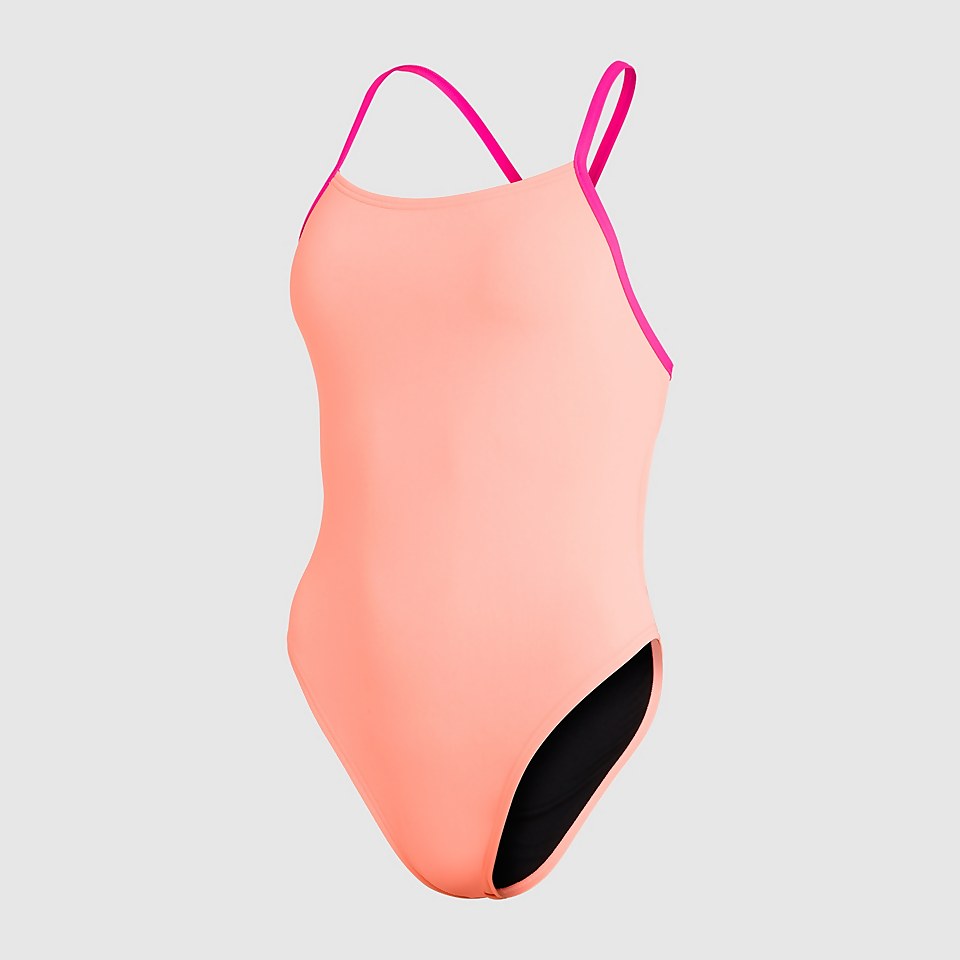 Women's Solid Tie-Back Swimsuit Pink