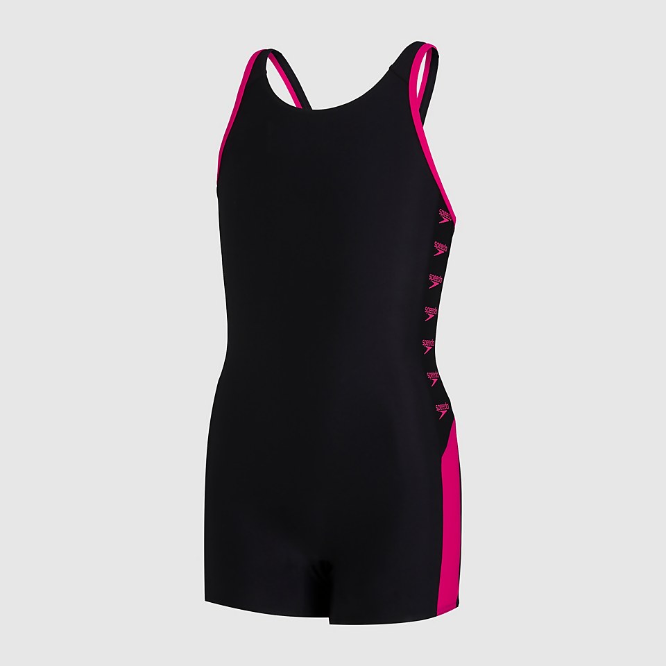 Girls' Boom Logo Splice Legsuit Black