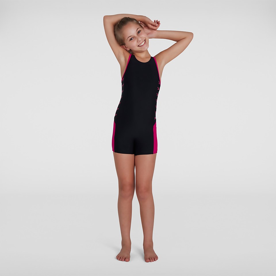 Girls' Boom Logo Splice Legsuit Black