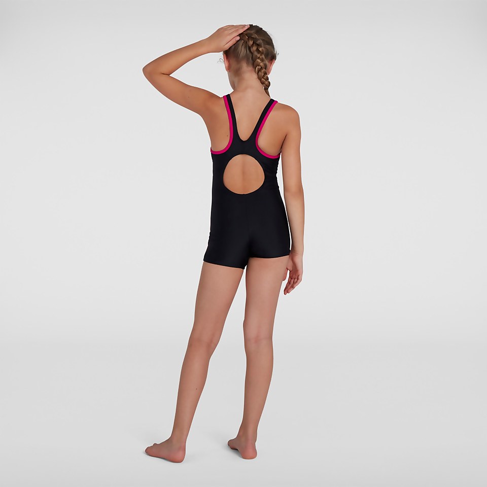 Girls' Boom Logo Splice Legsuit Black