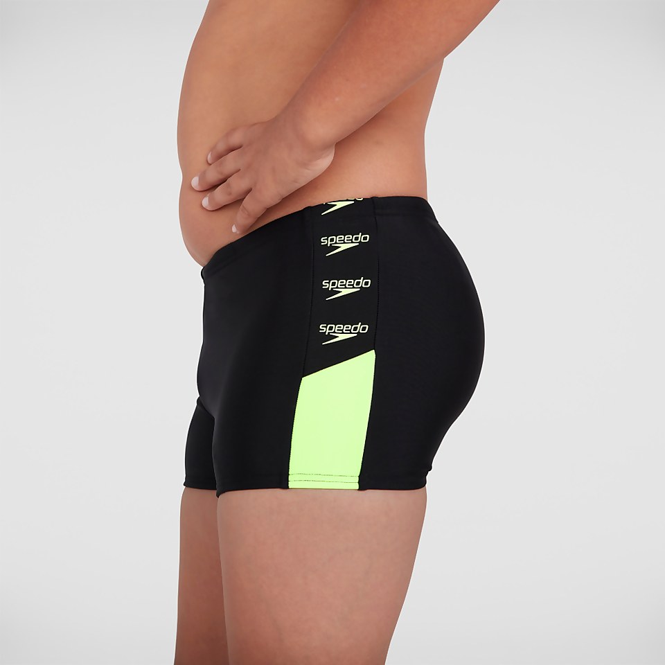 Boys' Boom Logo Splice Aquashort Black