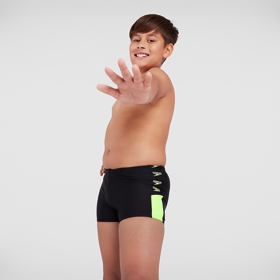 Boys' Boom Logo Splice Aquashort Black