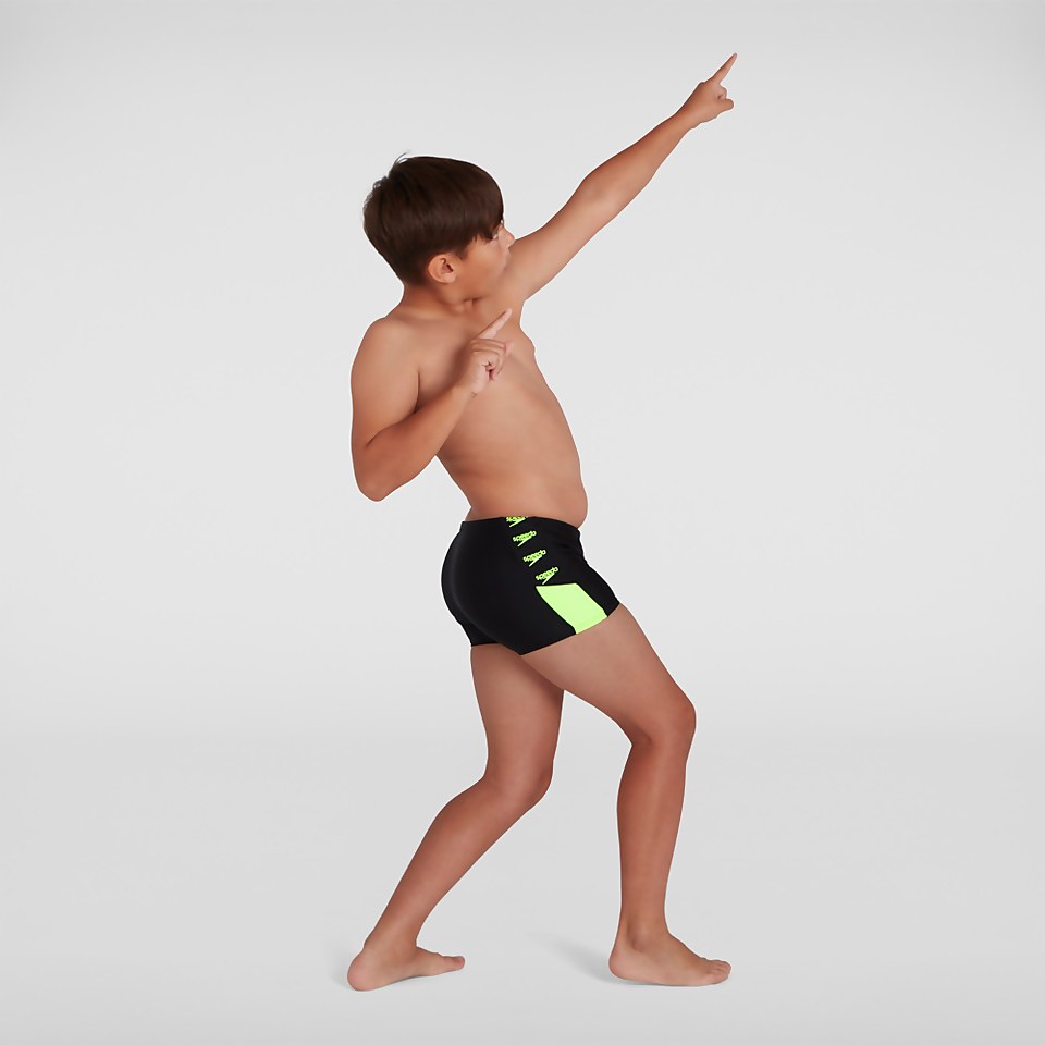 Boys' Boom Logo Splice Aquashort Black