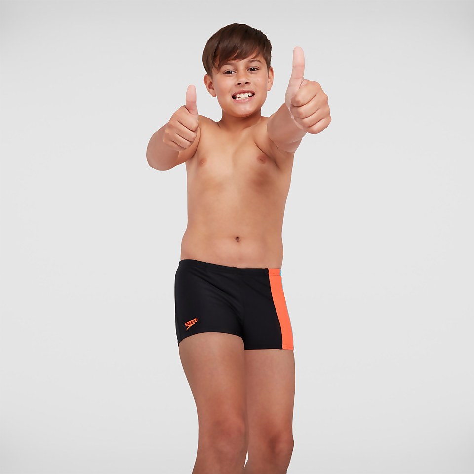 Jungen Colourblock Aquashorts in Schwarz