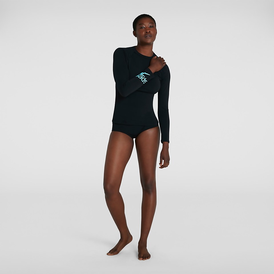 Women's Boom Logo Placement Long Sleeve Rash Top Black