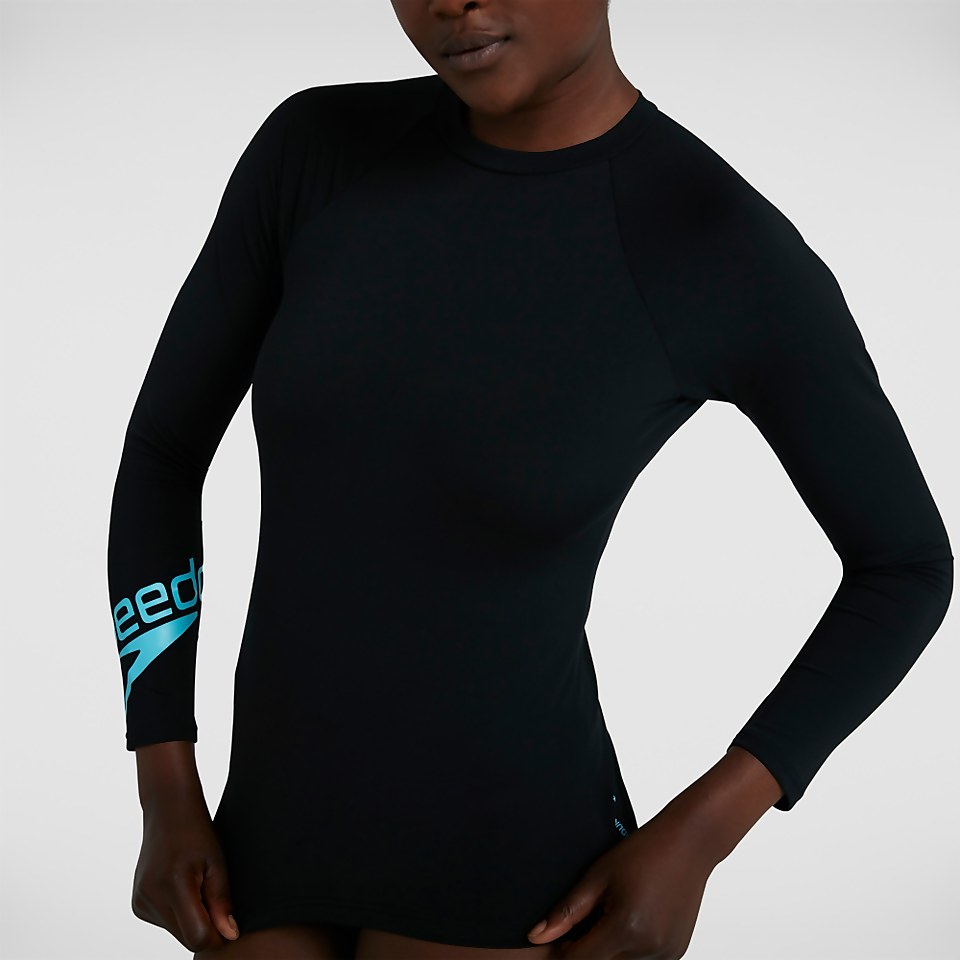 Women's Boom Logo Placement Long Sleeve Rash Top Black