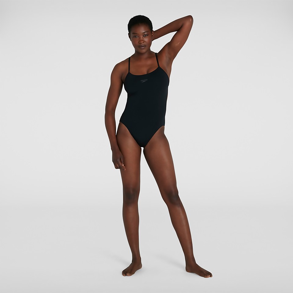 Damen Endurance+ Thinstrap Badeanzug in Schwarz